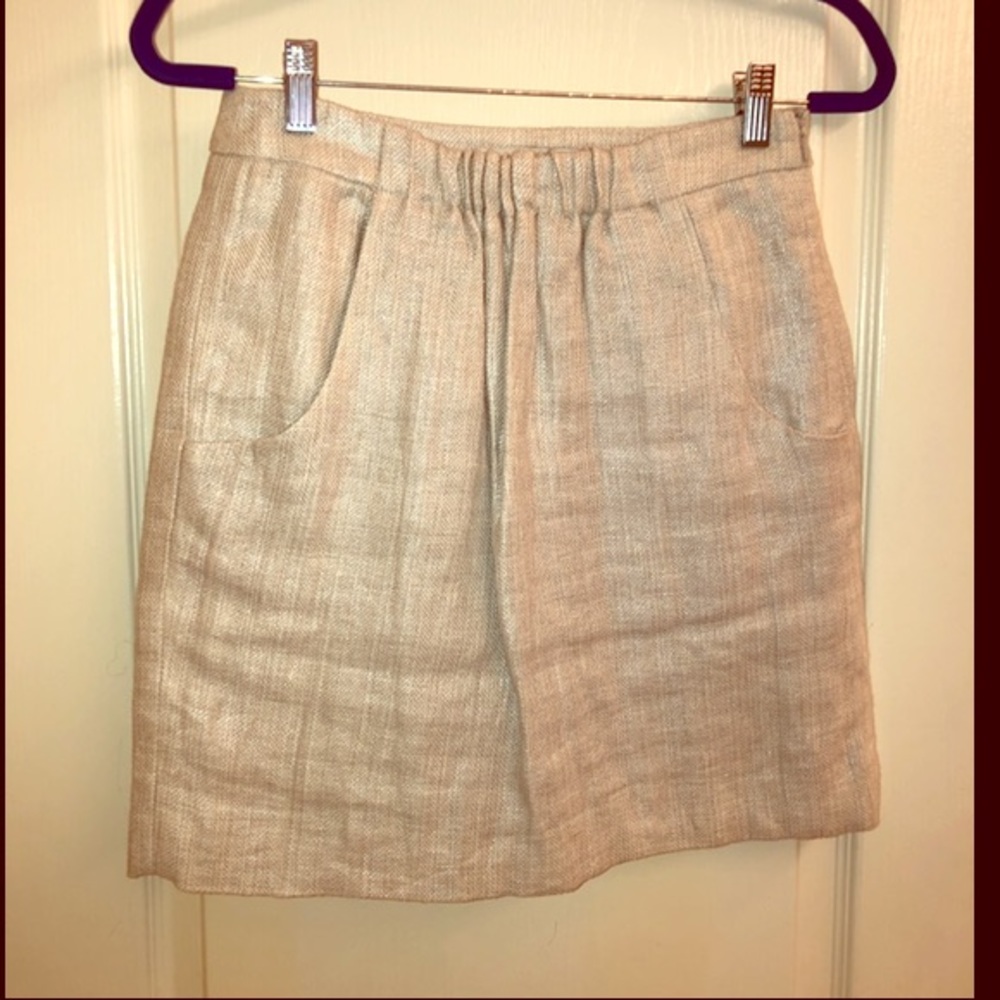 Loft metallic cream skirt